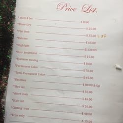 Nu Enyat Beauty Salon - Price list
