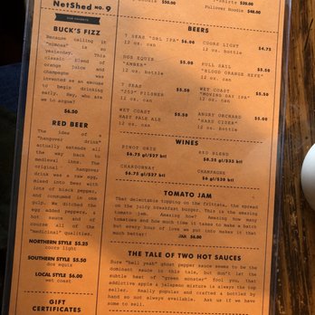 Netshed No. 9 - Menu - Breakfast & Brunch Near Me - Gig Harbor, Washington Netshed No. 9 - Menu - Breakfast & Brunch Near Me - Gig Harbor, Washington