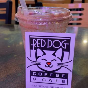 Red Dog Coffee - Iced mocha and sticker - Cafes Near Me - Manitou Springs, Colorado Red Dog Coffee - Iced mocha and sticker - Cafes Near Me - Manitou Springs, Colorado