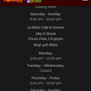 La Bella Pizza - Hours not followed - Pizza Near Me - Chula Vista, California La Bella Pizza - Hours not followed - Pizza Near Me - Chula Vista, California