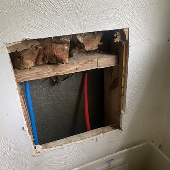 RC Pros - They just left the cold and hot water lines exposed and a big whole in my wall that i did not approve of. - Plumbing Near Me - Irving, Texas RC Pros - They just left the cold and hot water lines exposed and a big whole in my wall that i did not approve of. - Plumbing Near Me - Irving, Texas