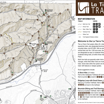 La Tierra Hiking Trail - Santa Fe Conservation Trust map with numbered junction markers - Hiking Near Me - Santa Fe, New Mexico