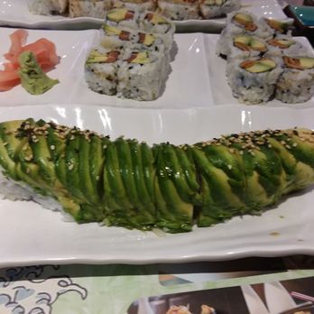 Tenon Vegetarian Cuisine - Green dragon roll I think. Tempura vegan shrimp, etc. - Sushi Bars Near Me - Markham, Ontario Tenon Vegetarian Cuisine - Green dragon roll I think. Tempura vegan shrimp, etc. - Sushi Bars Near Me - Markham, Ontario
