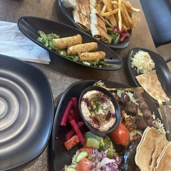Kababstic Mediterranean Grill - Chicken Shawarma, feta cheese spring roll and kebab plate. - Mediterranean Near Me - Arcadia, California Kababstic Mediterranean Grill - Chicken Shawarma, feta cheese spring roll and kebab plate. - Mediterranean Near Me - Arcadia, California
