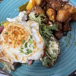 Better pic of avocado toast and breakfast potatoes