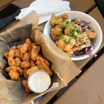 Eagle Park Brewing - Cheese curds and Asian fried shrimp - Breweries Near Me - Milwaukee, Wisconsin