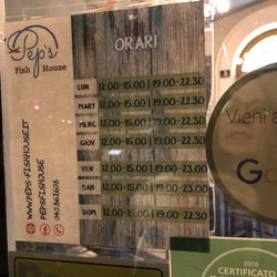 Pep's Fish House - Hours.