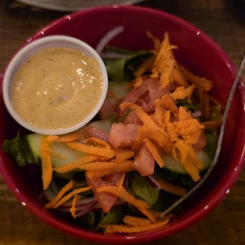 Thirsty Monk - Side salad with in-house made chipotle ranch. It has some heat to it. - Breweries Near Me - Asheville, North Carolina Thirsty Monk - Side salad with in-house made chipotle ranch. It has some heat to it. - Breweries Near Me - Asheville, North Carolina