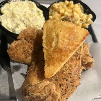 Cornbread Brooklyn - Fried Catfish 2 Pieces with 2 Sides Side Mac and Cheese Side Potato Salad Cornbread - Soul Food Near Me - Brooklyn, New York Cornbread Brooklyn - Fried Catfish 2 Pieces with 2 Sides Side Mac and Cheese Side Potato Salad Cornbread - Soul Food Near Me - Brooklyn, New York