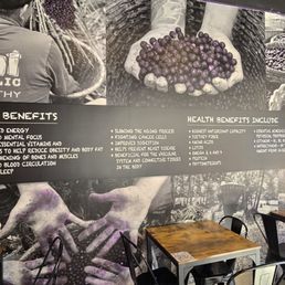 Interior wall art with acai beneficial information Interior wall art with acai beneficial information