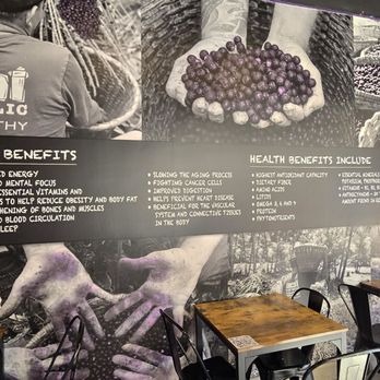 Acai Republic - Interior wall art with acai beneficial information - Juice Bars & Smoothies Near Me - Altamonte Springs, Florida
