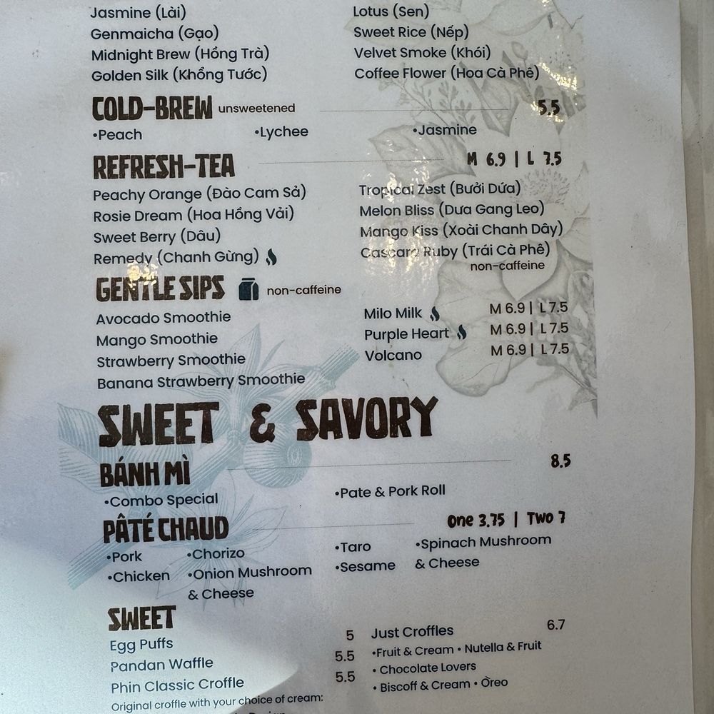Phin Cafe - Menu 2 of 2 - Coffee Roasteries Near Me - Campbell, California