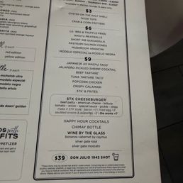 Happy hour menu - August 2026 Happy hour menu - August 2026