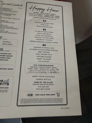 Menu photo 1 STK Steakhouse Phoenix, AZ Menu photo 1 STK Steakhouse Phoenix, AZ