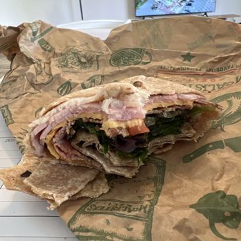 McAlister's Deli - Yes, it's been eaten...this is just to show the amount of meat that was on this club wrap. - Salad Near Me - Lake Jackson, Texas McAlister's Deli - Yes, it's been eaten...this is just to show the amount of meat that was on this club wrap. - Salad Near Me - Lake Jackson, Texas