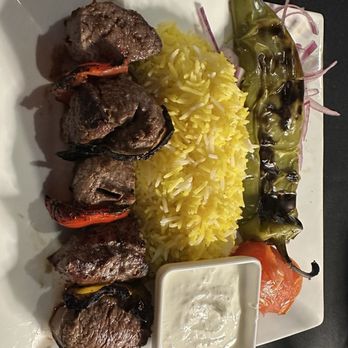 Saffron Restaurant and Lounge - Filet kabobs...perfectly cooked! - Persian/Iranian Near Me - Palm Springs, California