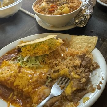 Cafe Zamora - Enchiladas taco plate and albondigas soup - Mexican Near Me - Avondale, Arizona