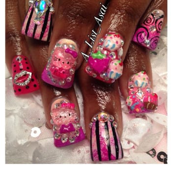 A List Nail Salon - Cupcake and hello kitty nails that lasted an entire month!! I was pleasantly surprised definitely will be going back - Nail Salons Near Me - Bloomfield, New Jersey