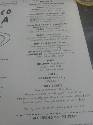Menu photo 2 Franco Manca London, XGL Menu photo 2 Franco Manca London, XGL