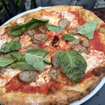 Pizzeria Posto - Margarita pizza plus fennel sausage - Pizza Near Me - Rhinebeck, New York Pizzeria Posto - Margarita pizza plus fennel sausage - Pizza Near Me - Rhinebeck, New York