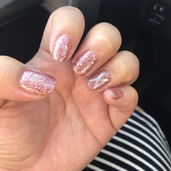 KC Nails & Spa - Rose gold glitter gel manicure 7/28 - Nail Salons Near Me - Placentia, California