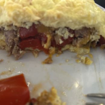 Bica Cafe - Omelette with sausage, onions and peppers, red peppers - Bakeries Near Me - Noblesville, Indiana Bica Cafe - Omelette with sausage, onions and peppers, red peppers - Bakeries Near Me - Noblesville, Indiana