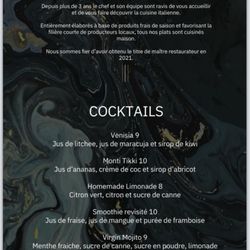 Le Monti Paris - Cocktail info from QR code