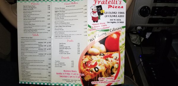 Menu photo 2 Fratelli's Pizza Los Angeles, CA