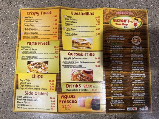 Menu photo 2 Victors Taco Shop Cincinnati, OH