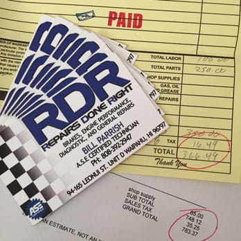 Repairs Done Right - My estimate from Midas and my receipt from Bill! I think it's pretty clear why I chose Bill!! - Auto Repair Near Me - Waipahu, Hawaii