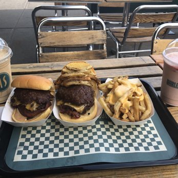 Harlem Shake - Salted Caramel Milkshake, Classic Burger, Harlem Shake, Cheese Fries, and a Strawberry Milkshake - American Near Me - New York, New York Harlem Shake - Salted Caramel Milkshake, Classic Burger, Harlem Shake, Cheese Fries, and a Strawberry Milkshake - American Near Me - New York, New York