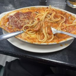 Baked spaghetti lunch special Baked spaghetti lunch special