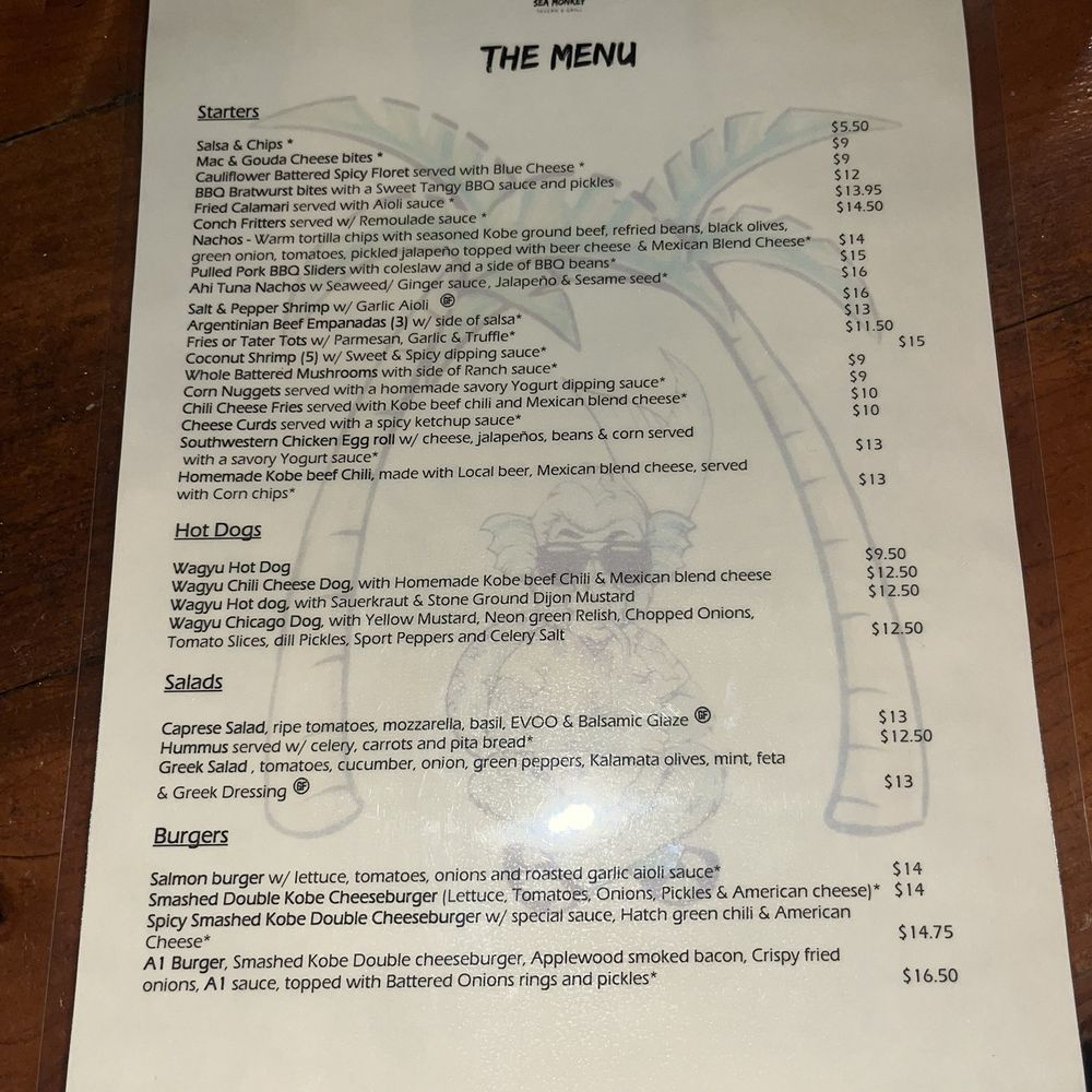 Sea Monkey Tavern & Grill - Menu - Seafood Near Me - Naples, Florida Sea Monkey Tavern & Grill - Menu - Seafood Near Me - Naples, Florida