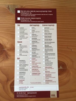 Menu photo 1 Behov Copenhagen, 84