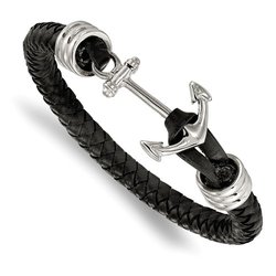 Catawba Island Jewelers - Leather Anchor Bracelet