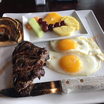 Roadhouse - Ok so steak and eggs. Steak looks a little small and I substituted home fries for fruit. steak ordered medium rare, its medium well. - Sports Bars Near Me - Woodbridge, Virginia Roadhouse - Ok so steak and eggs. Steak looks a little small and I substituted home fries for fruit. steak ordered medium rare, its medium well. - Sports Bars Near Me - Woodbridge, Virginia