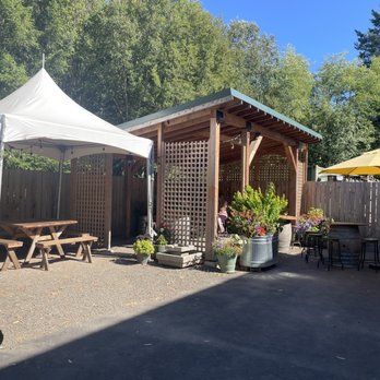 Bainbridge Vineyards - Drinking patio area - Wineries Near Me - Bainbridge Island, Washington
