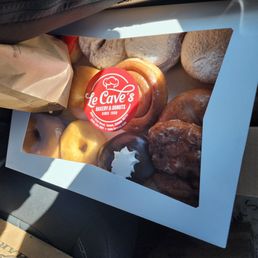 A dozen donuts to go. A dozen donuts to go.