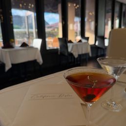 Black Manhattan and bone dry vodka martini. Black Manhattan and bone dry vodka martini.