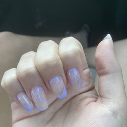 The Worst Chipped-Looking Nails / Abstract Art ever done to my girlfriends hands.