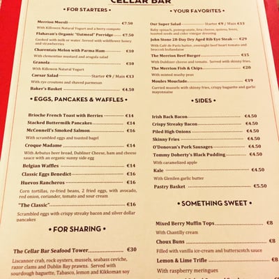 Menu photo 1 The Cellar Bar Dublin, D