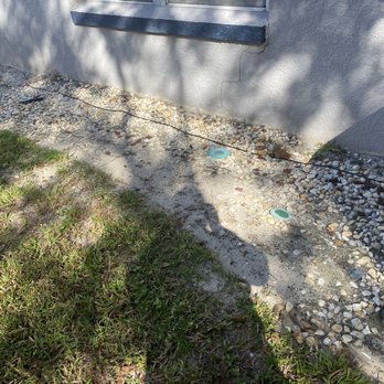 Brecht Landscaping - Near house, lawn killed by Brecht Landscaping spraying roundup to avoid trimming. - Lawn Services Near Me