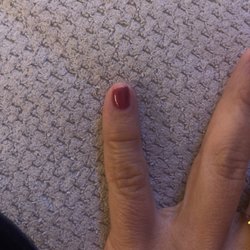 Prim & Posh Natural Nails - Uneven and further broken nail too painful to do anything but paint somewhere else.