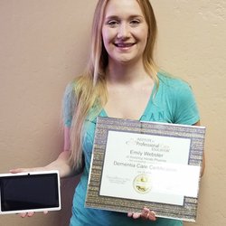 Assisting Hands Home Care - Emily Webster was the first to complete a 26-hour online training for Dementia Care! Great Job Emily!