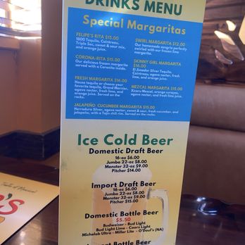 Felipe Mexican Restaurant - Drink menu, side 2 -- January 2026 - Mexican Near Me - Louisville, Kentucky Felipe Mexican Restaurant - Drink menu, side 2 -- January 2026 - Mexican Near Me - Louisville, Kentucky