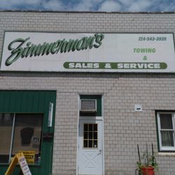 Zimmerman's Towing & Sales & Service - Located at 312 Jacob St. Kittanning, Pa. 16201