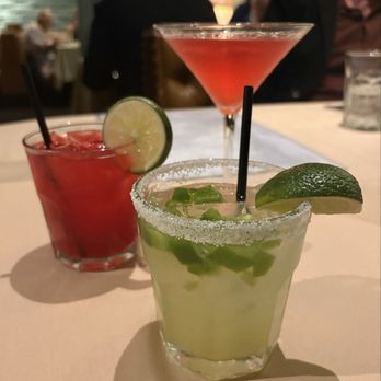 Ca Del Sole - Skinny Jalapeño Margarita, Super Fico, & Red Passion Martini (in back) - Italian Near Me - Toluca Lake, California