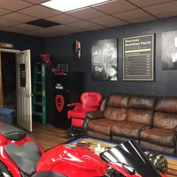 Alpha Haircuts For Men - Pretty rad bike and nice seating in the place