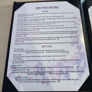 Libby's Thai Bistro - Menu page 1 - Thai Near Me - St. Augustine, Florida