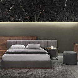 Modern Storage Beds with Integrated Led light on headboards. Available in different sizes and materials.